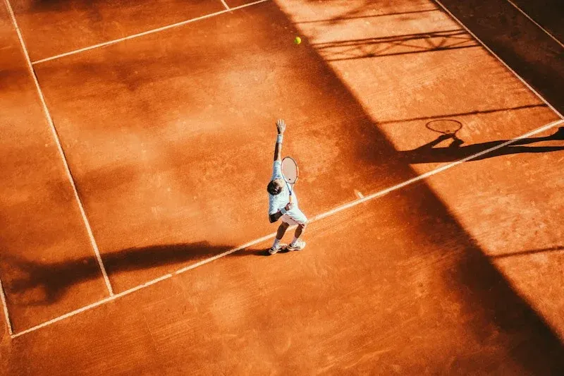 A player on a tennis court